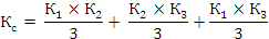 Кс=К1×К2/3+К2×К3/3+К1×К3/3